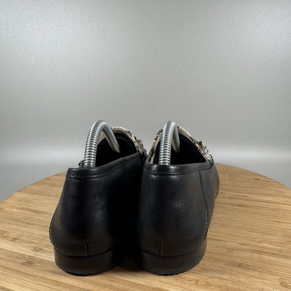 Sam Edelman Lior Horsebit Buckle‎ Loafers Womens 7.5 Black Snake Leather Shoes - Picture 4 of 8